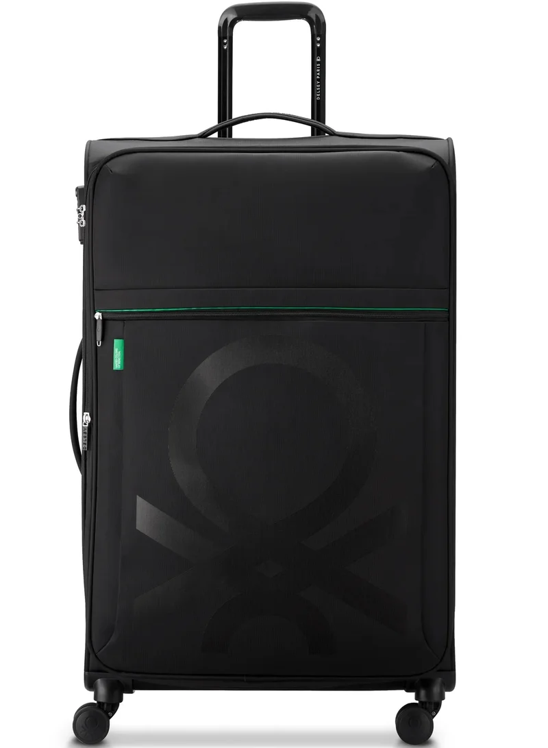 Color Block 81 Cm 4-Double Wheeled Softside Expandable Check-In Luggage Trolley Case - Black